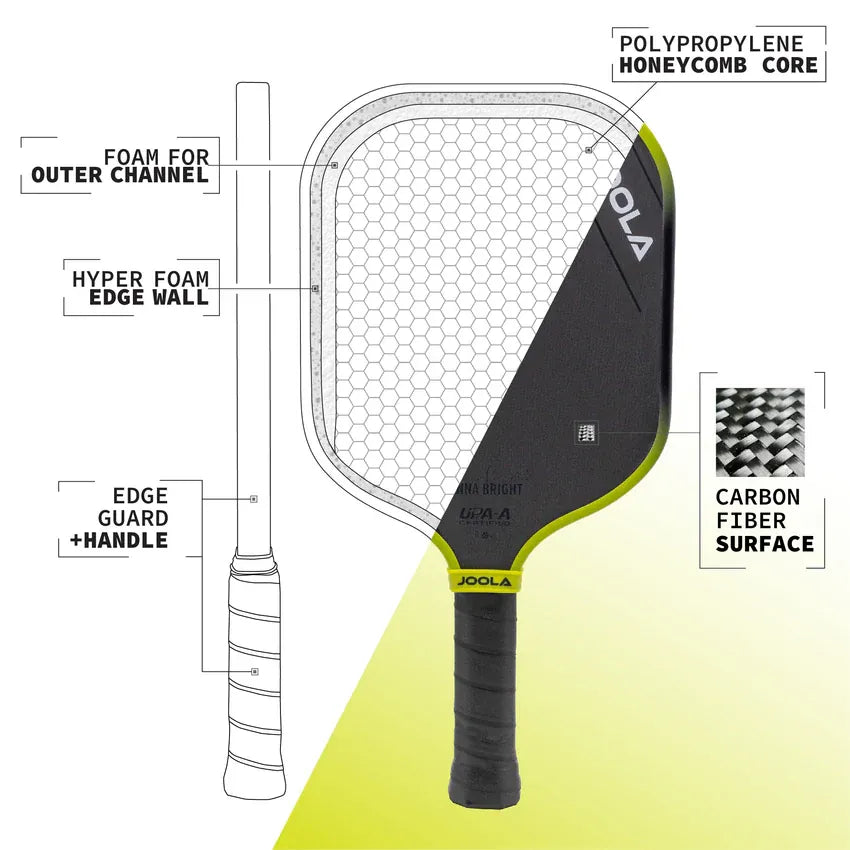 Joola Anna Bright Scorpeus 3S 14mm Pickleball Paddle Core Technology