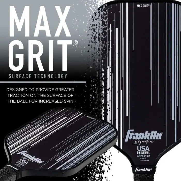 Franklin Signature Series Fiberglass Pickleball Paddle mit MaxGrit, schwarz, 16mm