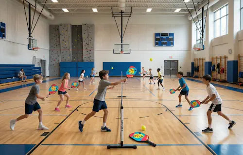 Pickleball in der Turnhalle