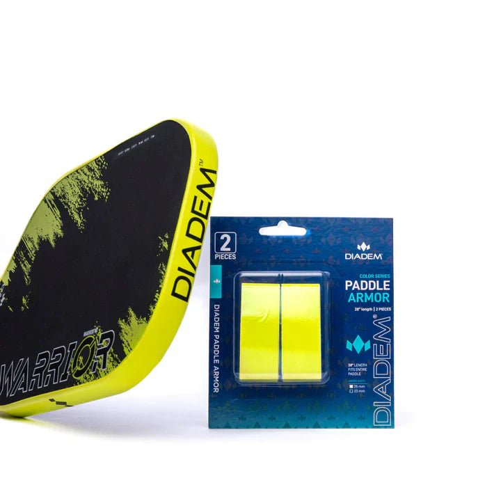 Gelbes Pickleball Paddle mit Kantenschutz dazu