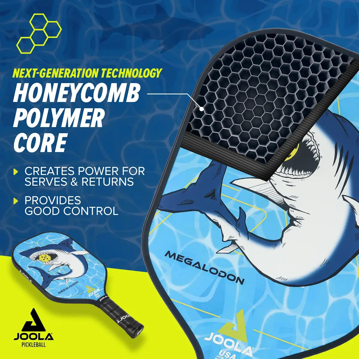 JOOLA Megalodon Junior Pickleball Paddle - Shark