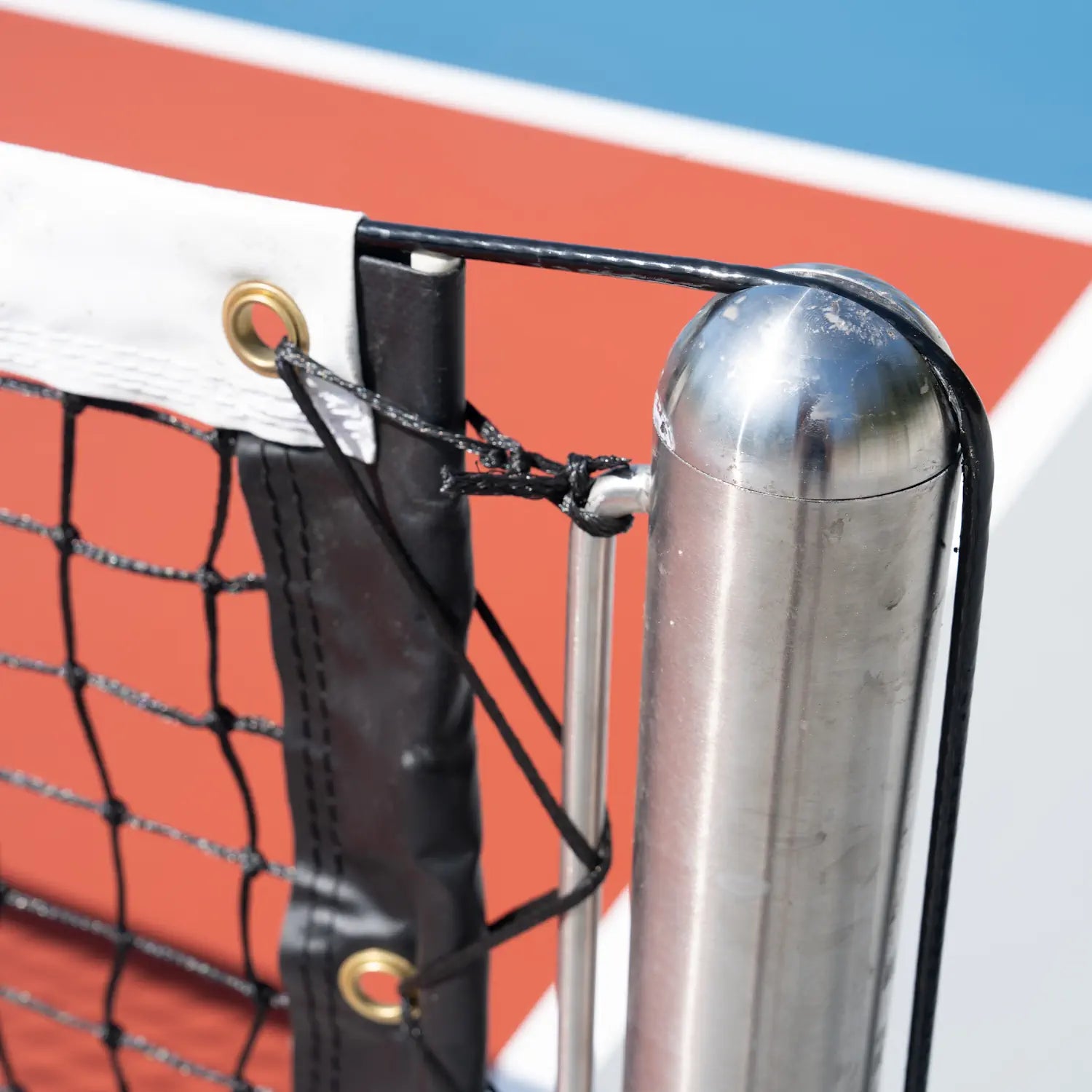 Pro Pickleball Netzpfosten rostfrei, Detailaufnahme