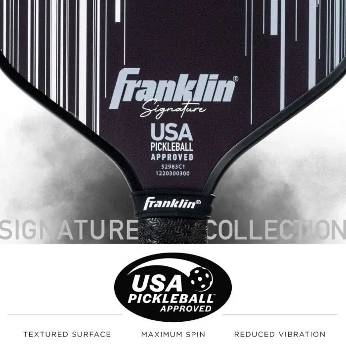 Franklin Signature Series Fiberglass Pickleball Paddle mit MaxGrit, schwarz, 16mm