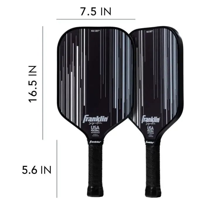Franklin Signature Series Fiberglass Pickleball Paddle mit MaxGrit, schwarz, 16mm